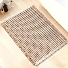 ArtyCozy Waffle Bath Mat Super Absorbent Soft Non-Slip Boho Bath Rugs with Flat-Woven Hot Glue Backing for Bathroom