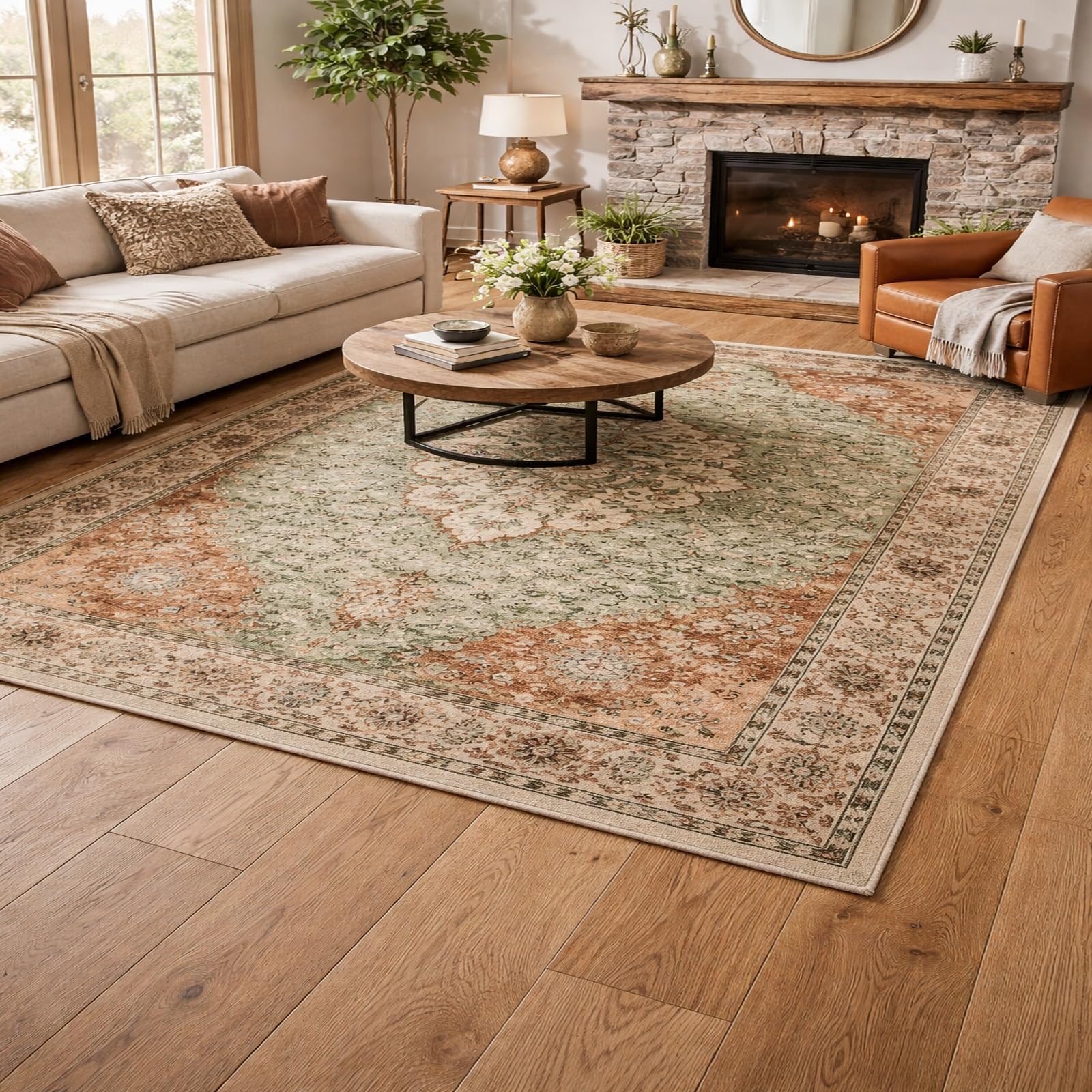 Moquette de chambre et grand tapis de salon bleu rouge beige pour décoration intérieure chic 200x300