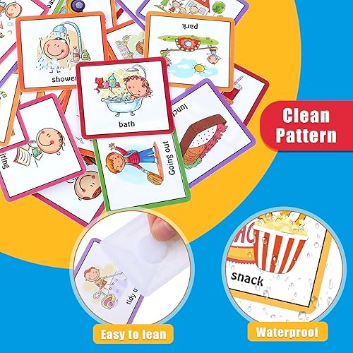 Miniatura 3 de Geyee 60 tarjetas de horario visual para niños, tabla de rutina diaria, planificadora de pared, tarjetas a granel para autismo, materiales de