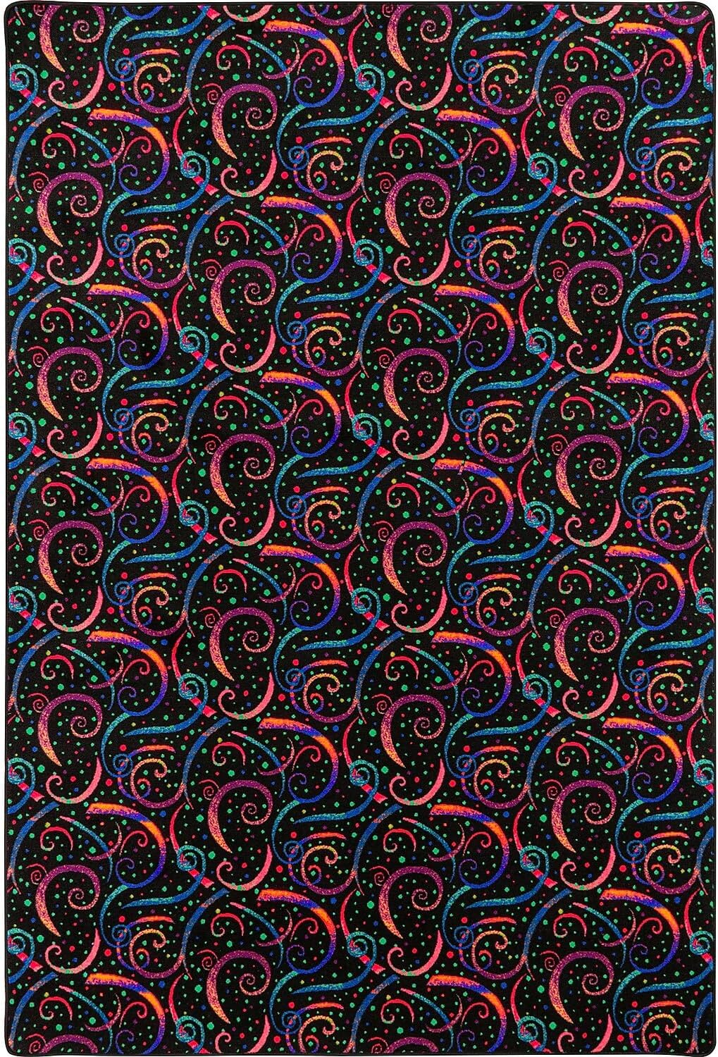 Neon Lights Dynamo 4' x 6' Indoor Area Rug in Color Fluorescent