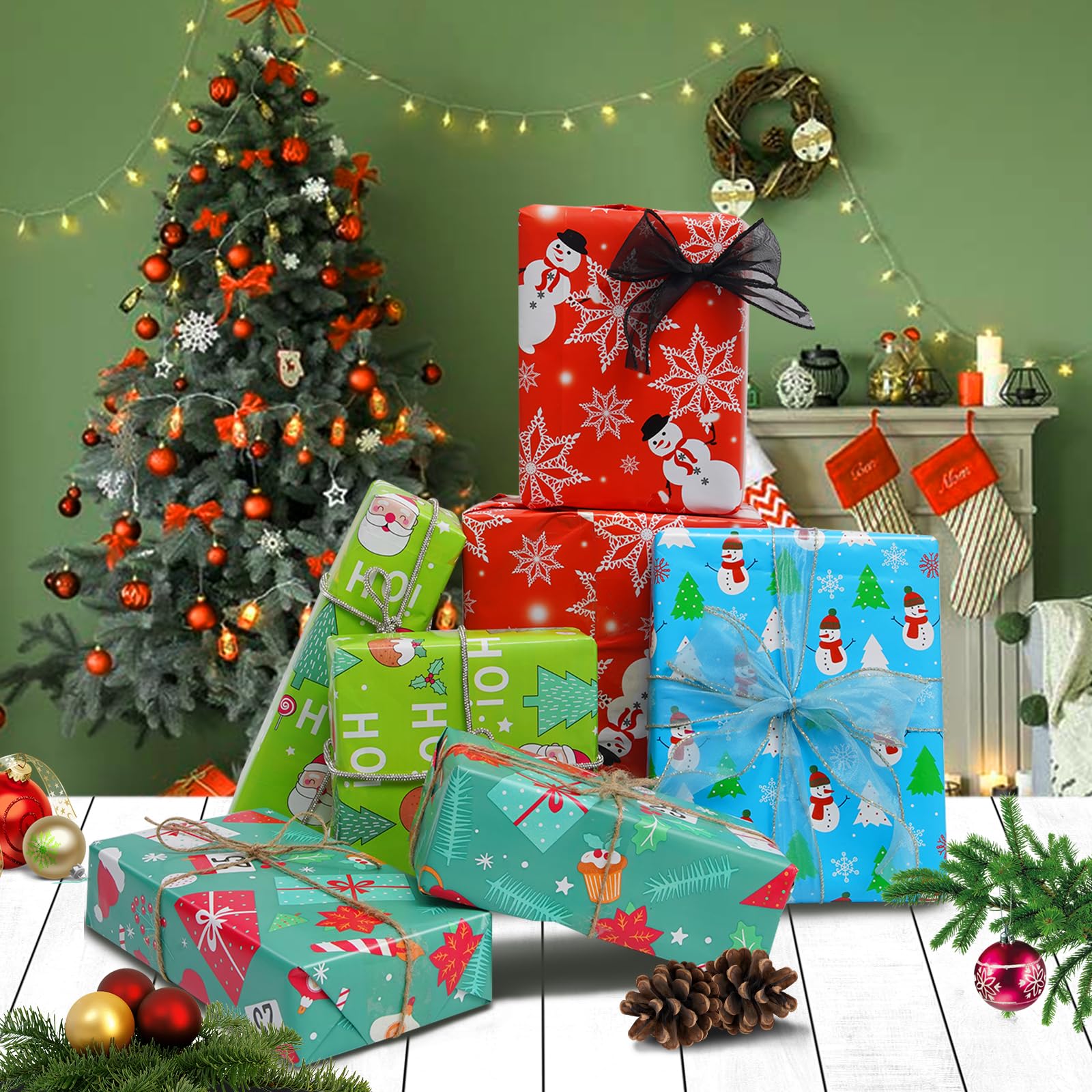 Rouleau de papier cadeau, 61 x 1059,2 cm, 10,6 m², blanc