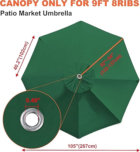 Miniatura 3 de EliteShade - Sombrilla de repuesto de 9pies para mesa de patio, para uso en exteriores, cubierta para sombrilla (solo la cubierta)