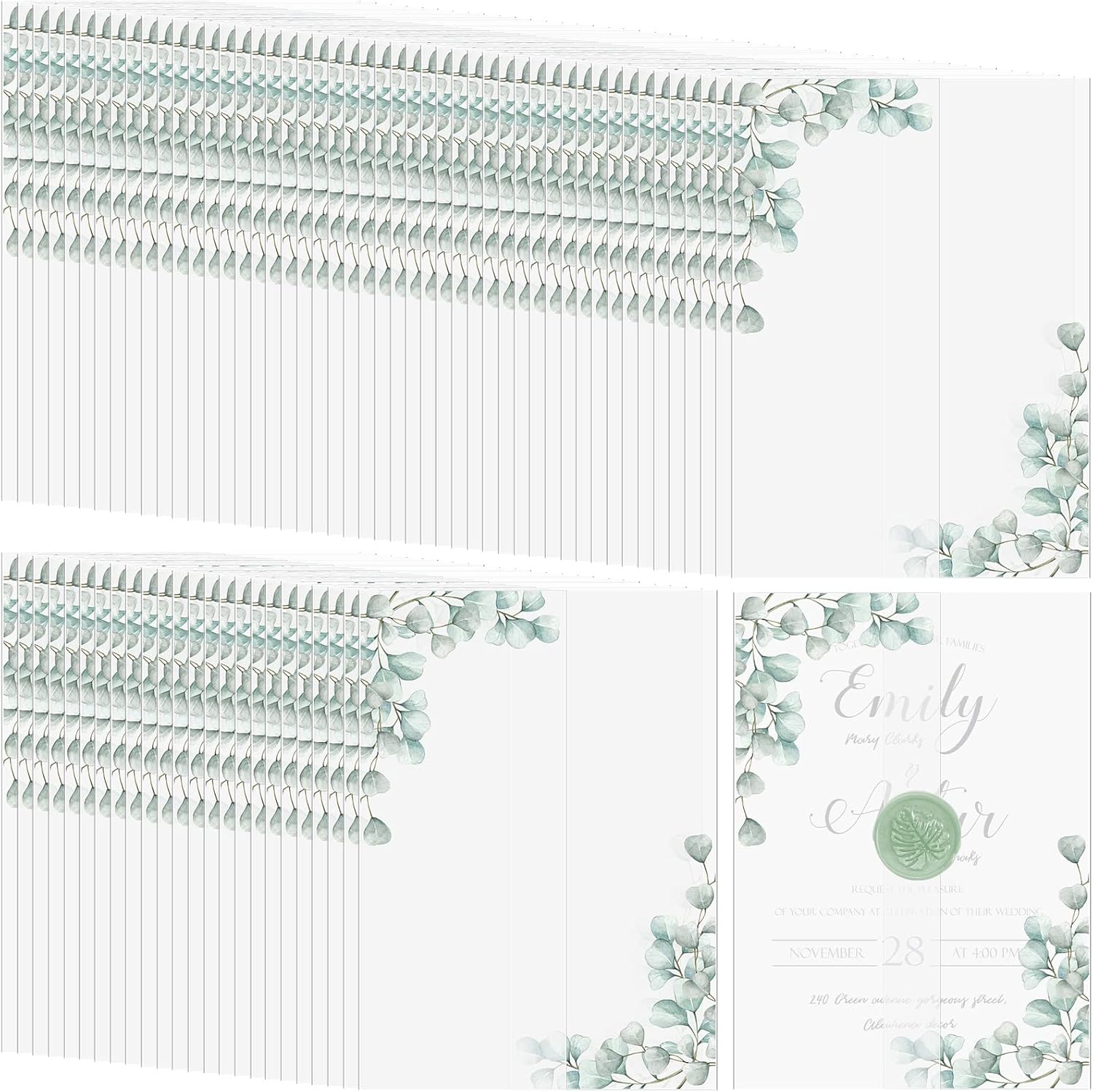 100 Pcs Pre Folded Vellum Jackets for 5 x 7 Invitations