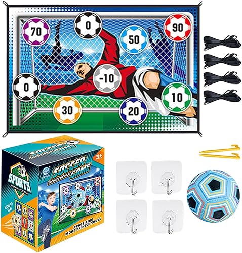 Miniatura 6 de Juego de fútbol electrónico de puntuación para niños, interior y exterior, patio, juegos de portería, juego de pelota de fútbol con bolas, objetivo