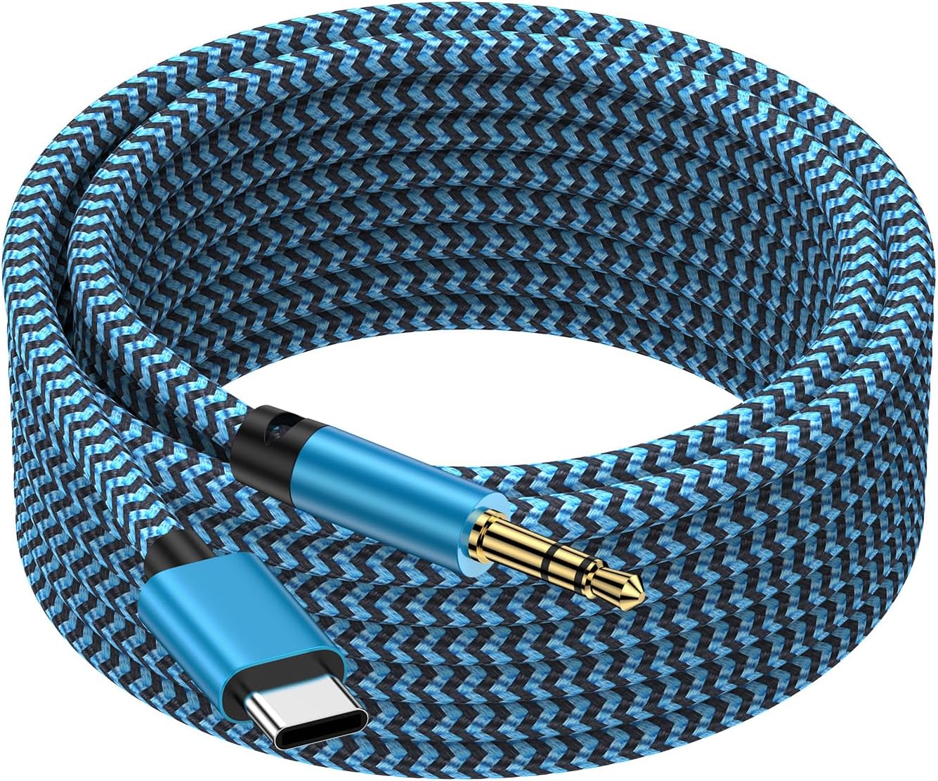 for iPhone 16e USB C to 3.5mm Audio Aux Cord 3FT for iPhone 16 Pro Max/16 Pro/16 Plus,Samsung Galaxy S25 Ultra A16 5G A55 S24 FE,Type C to 3.5mm Adapter Headphone Adapter Car Jack Cable for Pixel 9 (Blue) Thumbnail