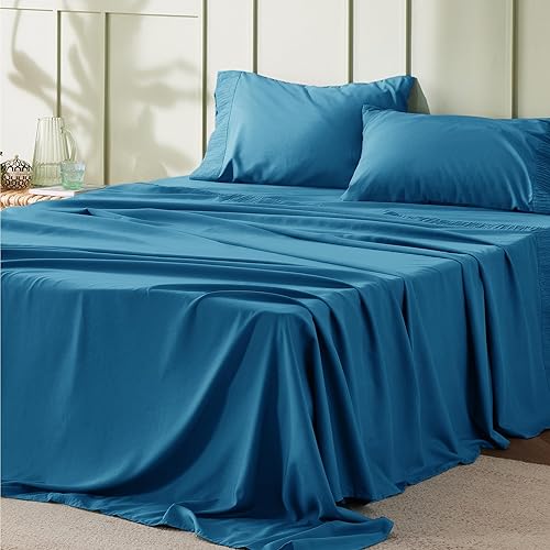 Miniatura 2 de Bedsure Sábanas azules suaves para tamaño Queen, fundas de almohada refrescantes, color verde azulado