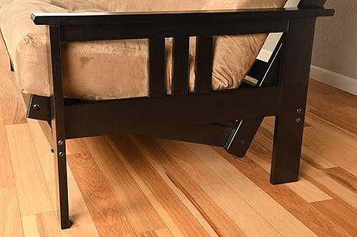 Vista 80 de MFD Futón Montana, Verde, Tela Madera, Colchón de ante de turba