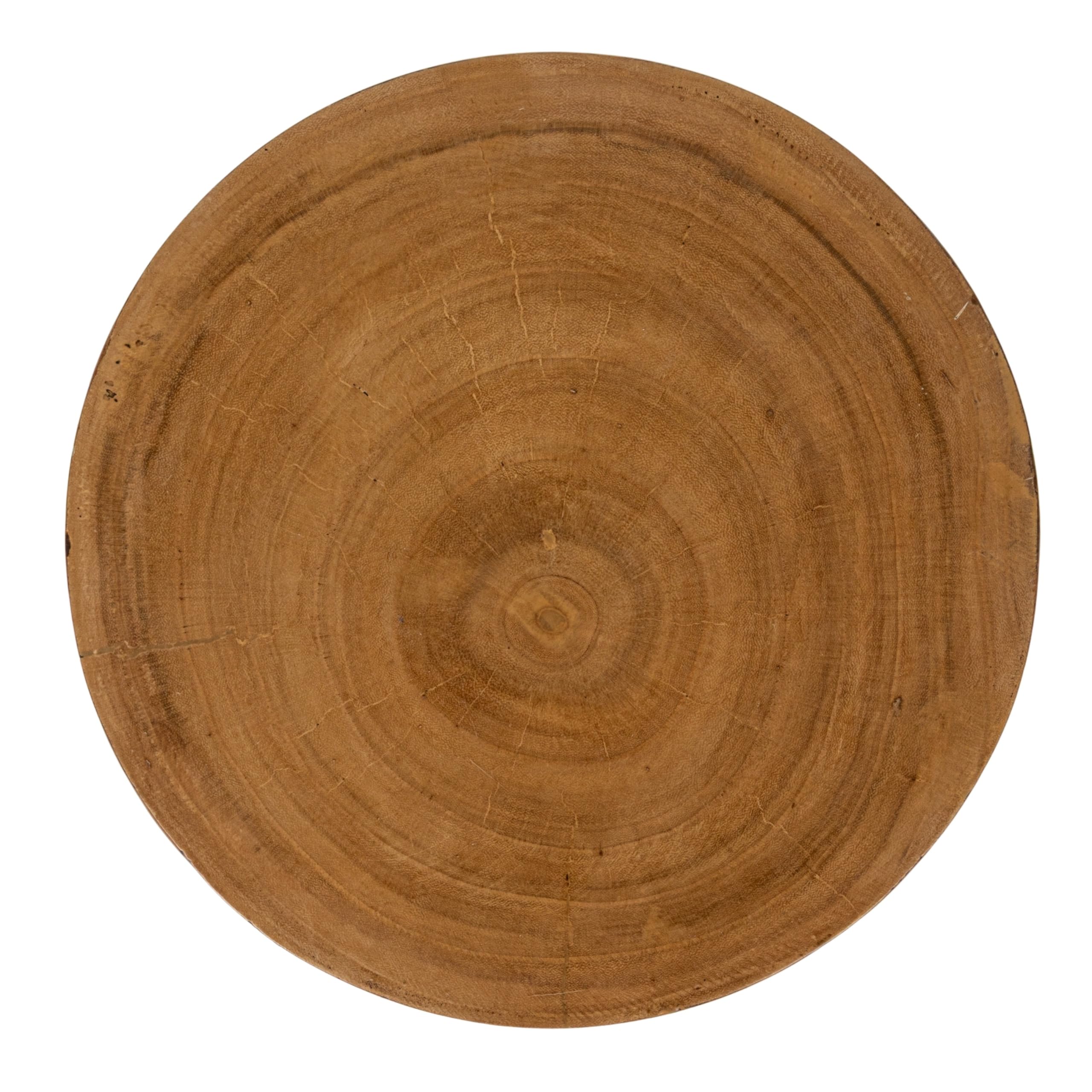 Creative Co-Op Paulownia Wood Accordion End Table, Honey Walnut