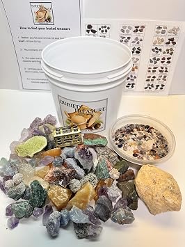 Generic Gallon Raw Crystal and Gemstone Mining Bucket/Kids and Adults/Crackable Geode/Geology/Educational/Unique Gift
