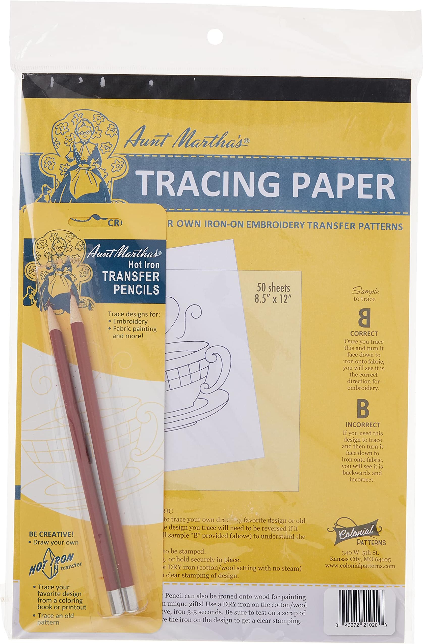 Aunt Martha's TP0010 Transfer Patterns, Paper, Yellow