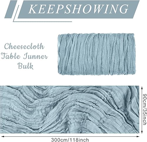 Miniatura 2 de Paquete de 6 caminos de mesa de gasa de Navidad de 10 pies para decoración de bodas, despedidas de soltera, baby shower, fiesta (35 x 120 pulgadas)