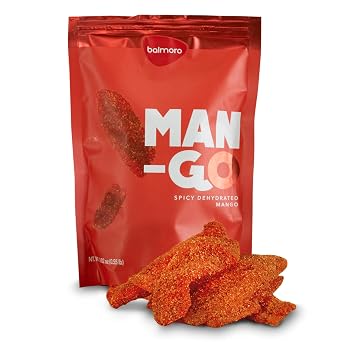 Balmoro Spicy Dehydrated Mango 8.8 oz - Spicy Dehydrated Mango Fruit Slices - Chili Mango Dried Fruit - Dried Mango with Chili
