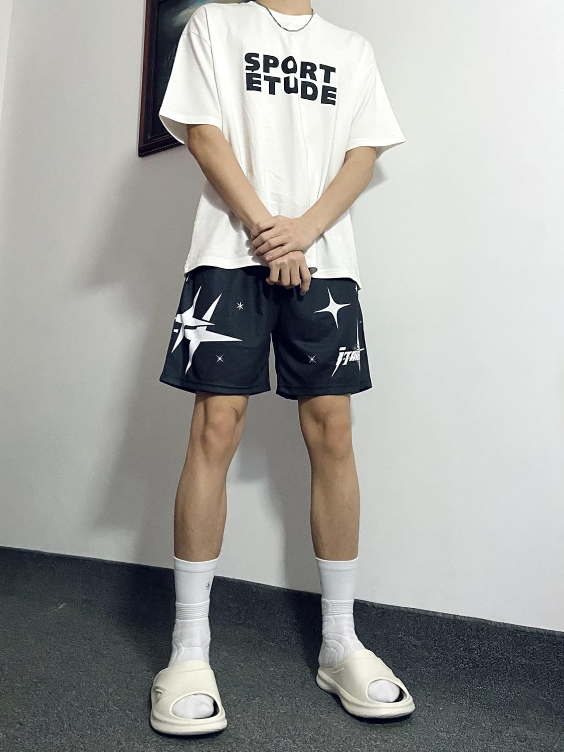 DIOTSR Mens Retro Casual Graphic Shorts Elastic Waistband Streetwear Athletic Basketball Running Active Shorts - Image 5