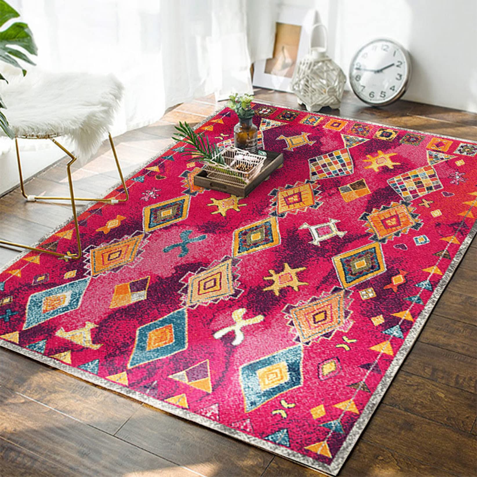 Amazon｜モロッコ風 カーペット カラフル ラグ 柔らかい マット オール