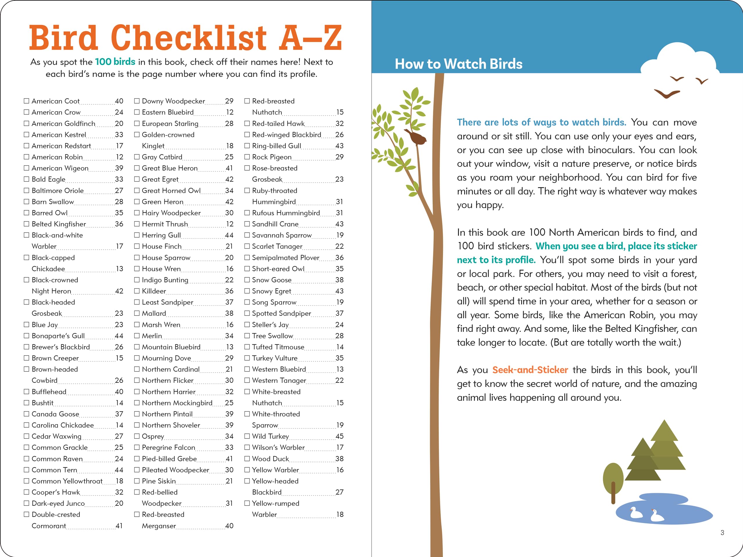 Birder's Logbook: A Seek-and-Sticker Book for Budding Ornithologists (comes with 100 full-color stickers of birds!) - Image 2