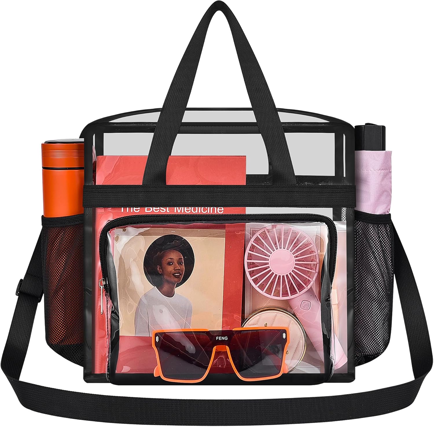 Oraben Clear Tote Bag Clear Bag Stadium Approved 12x6x12 Stadium Bag for Work, Sports Games,Gym - Image 12