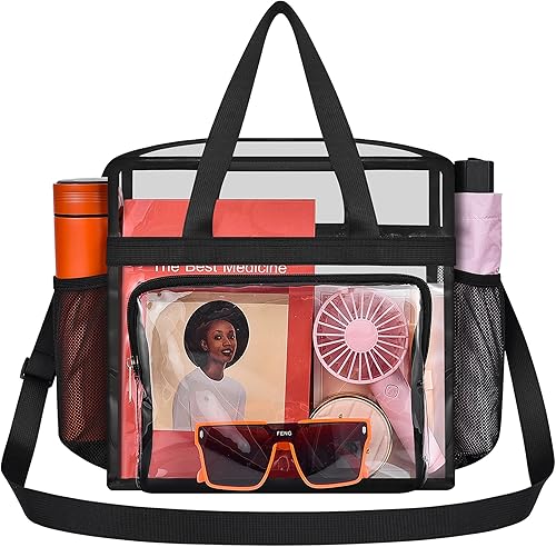 Vista 440 de Oraben Bolsa transparente transparente aprobada para estadios de 12 x 6 x 12 pulgadas, bolsa de estadio para trabajo, juegos deportivos, gimnasio