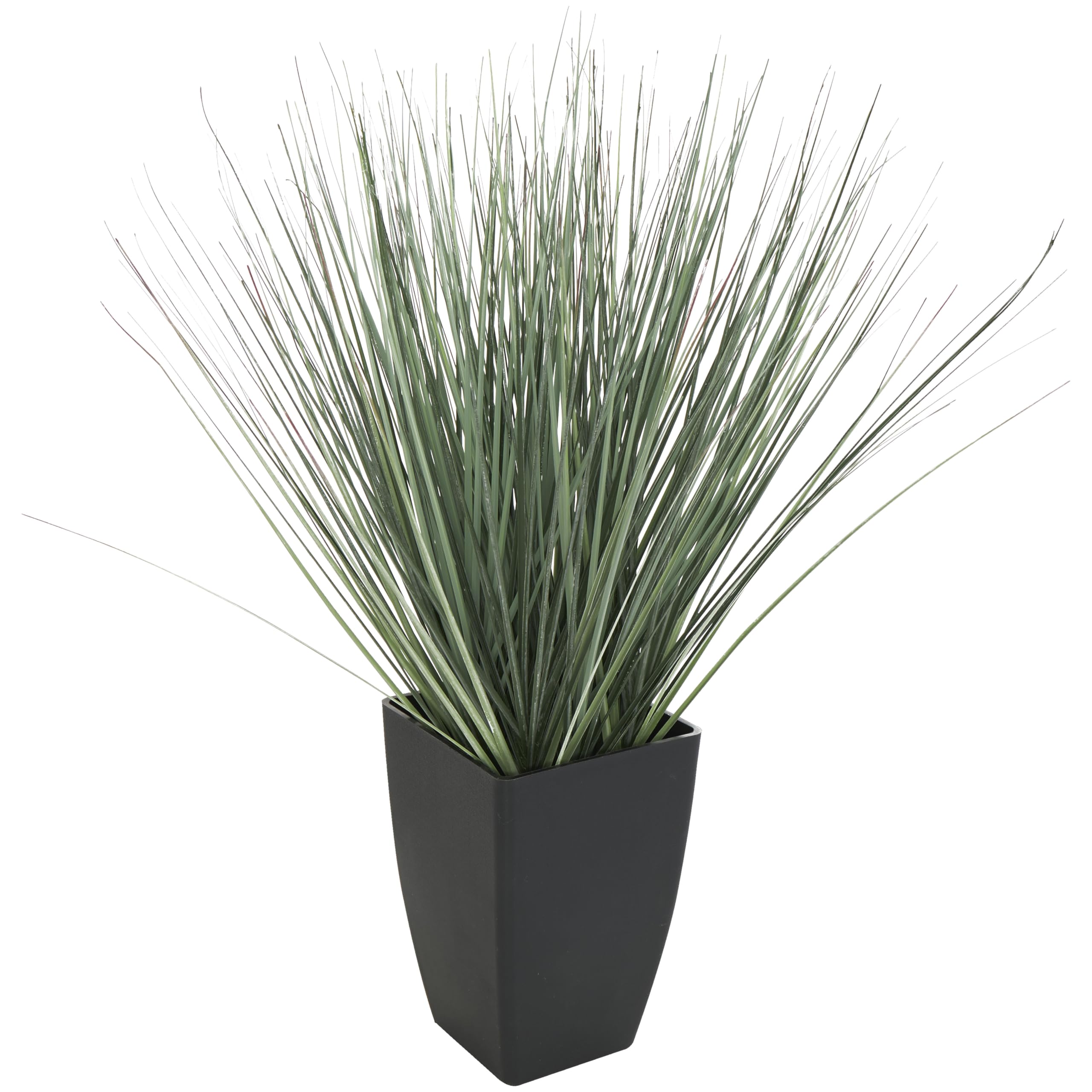 Deco 79 Faux Foliage Onion Grass Artificial Plant with Black Plastic Pot, 16" x 15" x 19", Green