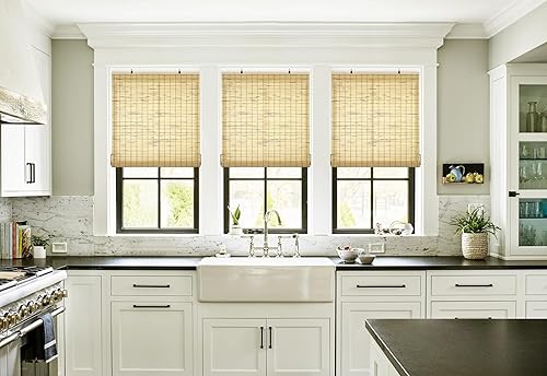 Miniatura 5 de LazBlinds Persianas de bambú sin cordones, persianas enrollables de bambú para ventanas, filtrantes de luz, para patio, interiorexterior, porche, 35