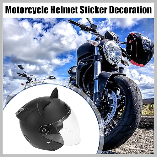 Miniatura 2 de 2 piezas de accesorios de decoración de casco de orejas de gato, accesorios de decoración de casco, adhesivo universal para motocicleta, bicicleta,