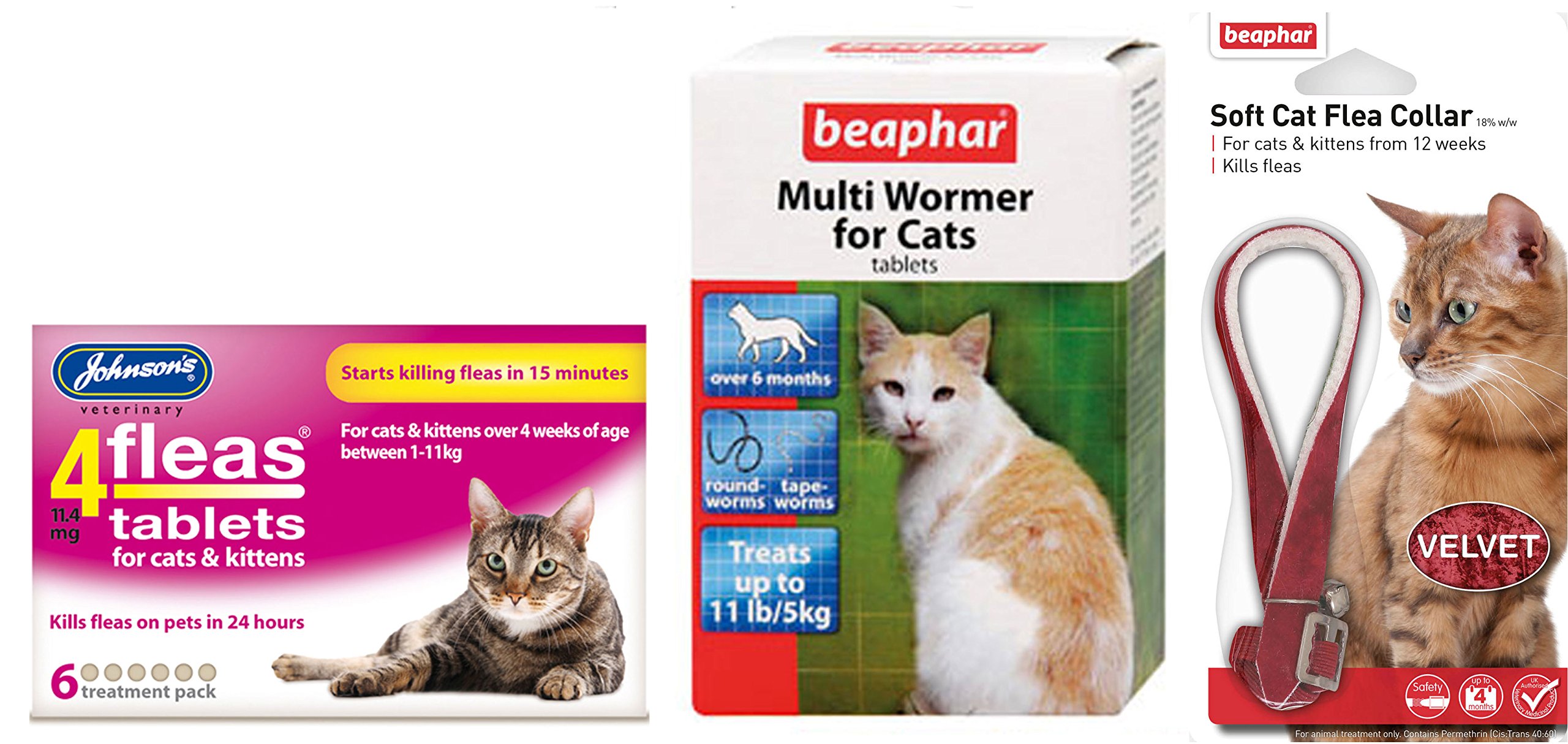 Buy Pet Connection Long Lasting Flea, Tick & Worming Kit (for all cats
