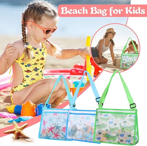 Miniatura 3 de Juguete de playa para niños bolsa de malla de playa de verano con cremallera para piscina accesorios de natación bolsas para niños y niñas