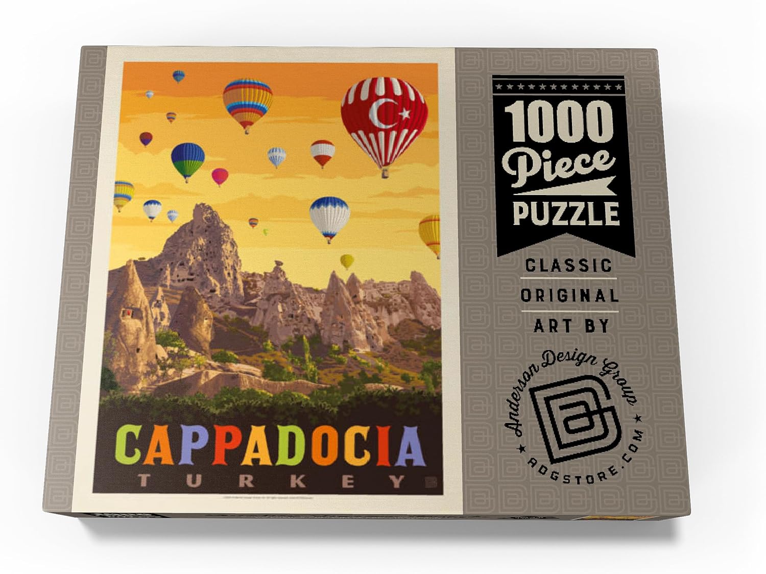 MyPuzzle Turkey: Cappadocia, Vintage Poster - Premium 1000 Piece Jigsaw Puzzle for Adults