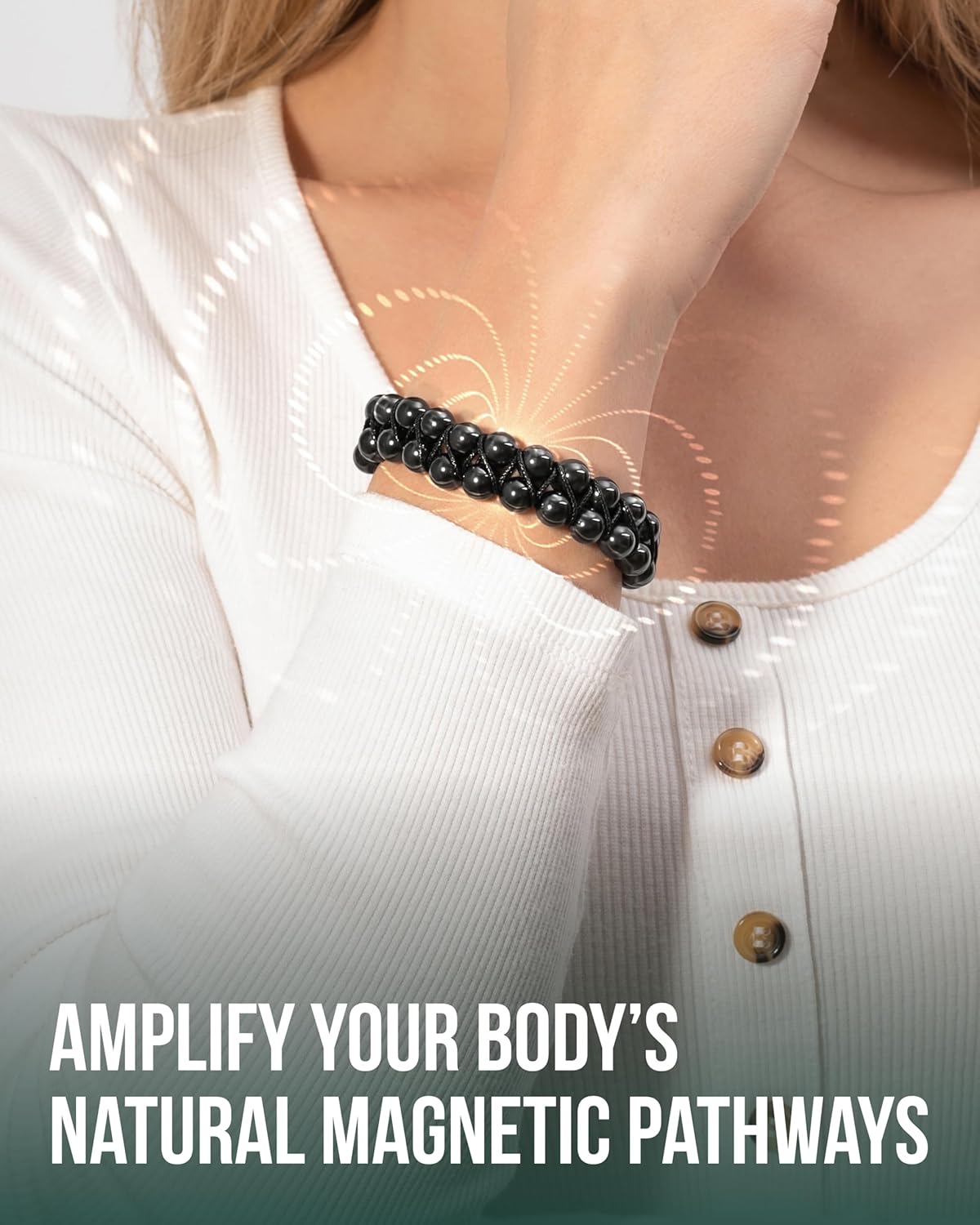 MagnetRX® Magnetic Hematite Bracelet – MAX Strength Magnetic Stones – Beaded Magnetic Bracelets for Men and Women (Double Strength 8mm) - Image 3