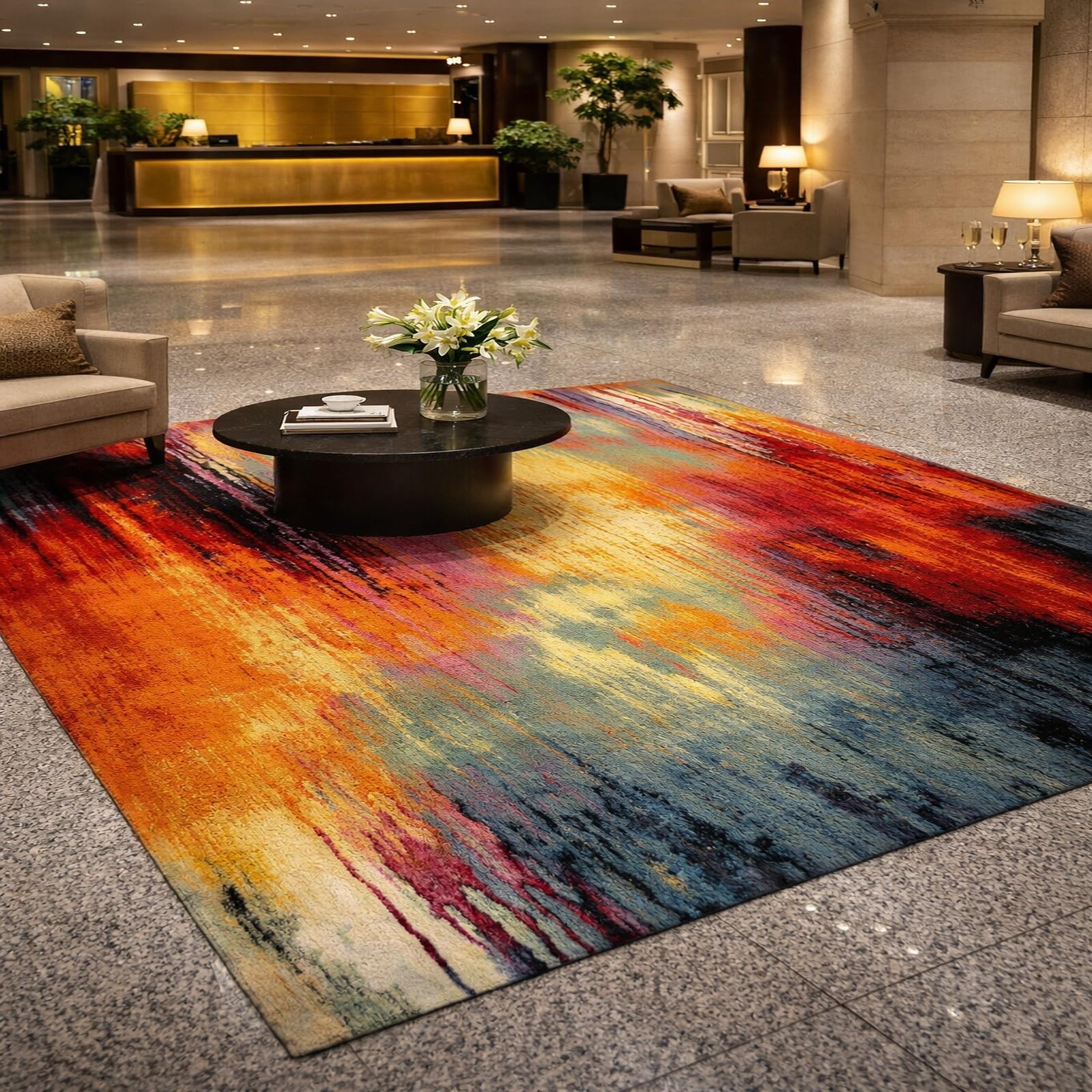 Tapis poil ras 200x250 cm antidérapant pour salon et chambre
