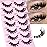 EYDEVRO False Eyelashes Wispy Lashes D Curl Cat Eye Lashes Clear Band Manga Lashes Natural Look Fox Eye Fake Lashes Fluffy Faux Mink Strip Lashes 7 Pairs Pack