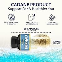 Vista 2 de Organic Cadane Cápsulas de extracto de Triphala – Complejo de 6 ingredientes premium con cúrcuma, moringa, guggul, jengibre y pimienta negra – 60