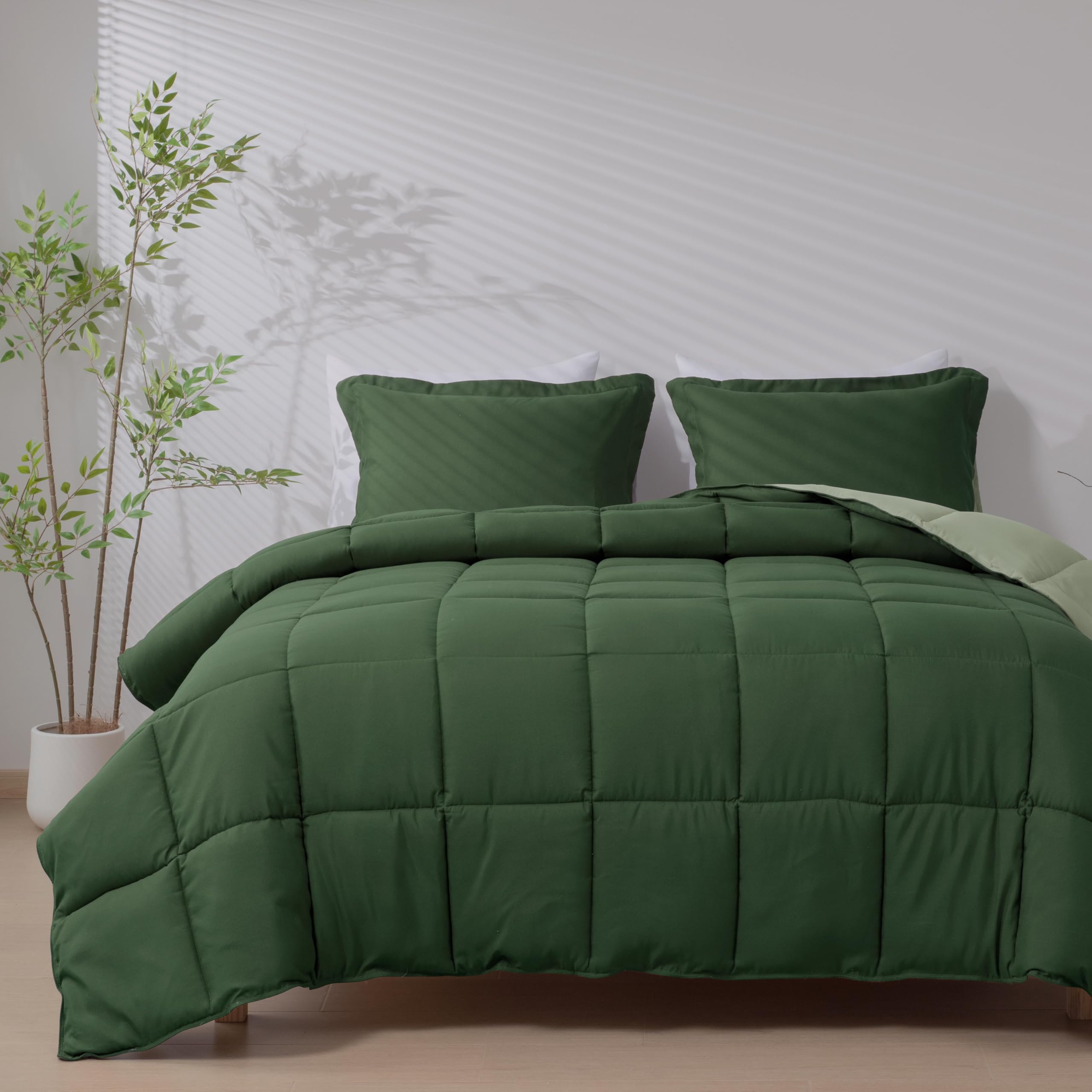 Green Queen Comforter Set - Relaxing Bedroom Style -2 Green Queen Comforter Set - Relaxing Bedroom Style -2