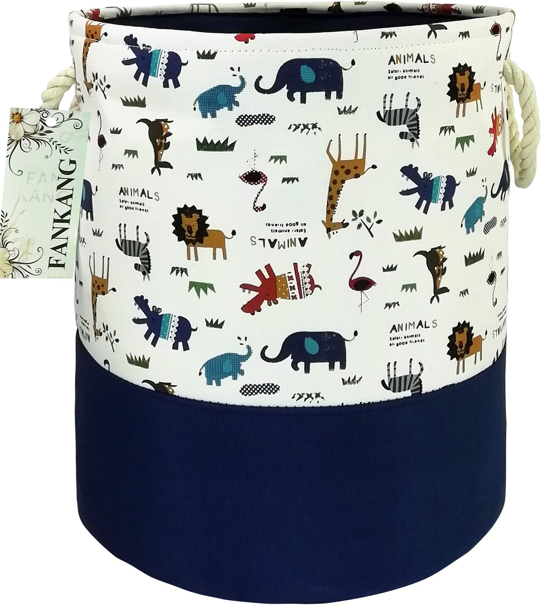 FANKANG Laundry Hamper Storage Bins Nursery Hamper Canvas Foldable Large Storage Baskets for Kids Toys Room, Nursery, Home,Gift Basket, Office, Bedroom, Clothes (Animal)