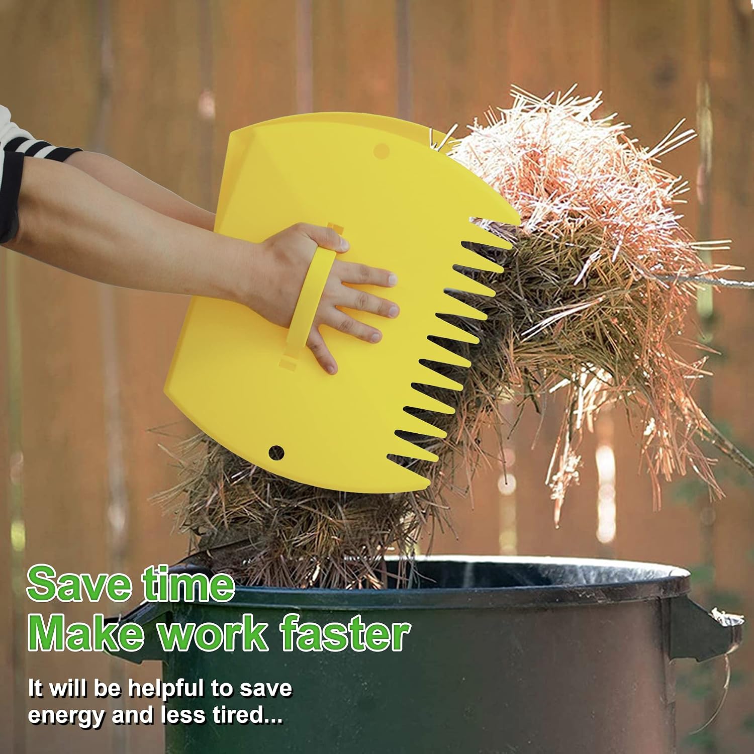 GardenHOME Garden and Yard Leaf Scoops Hand Rakes, Large Sized, Multiple Use for Leaves, Lawn Debris and Trash Pick Up Good Use 1 Pair
