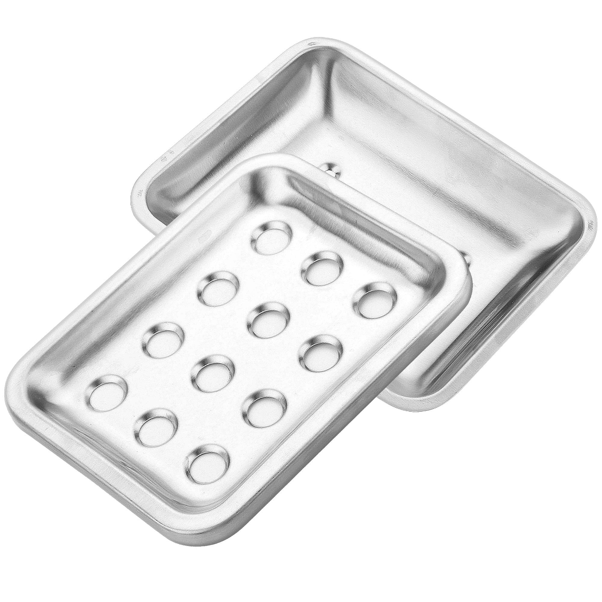 Stainless Steel Soap Dishes Chrome Soap Dish for Bathroom Double Layer Draining, Silver SoapDish Tray with Drainage for Bathroom Bathtub Kitchen Sink (Rectangular)