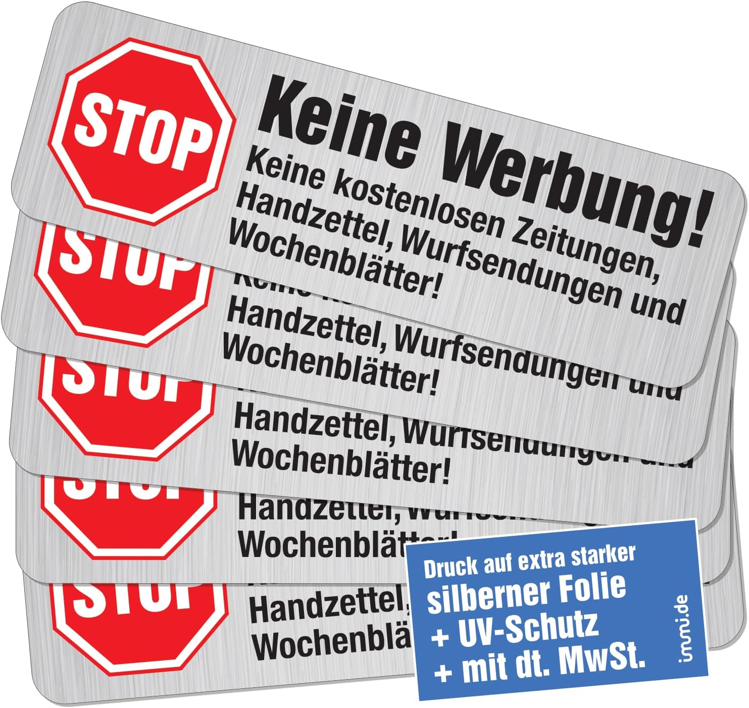 Finoly Stop Pub Aufkleber - 12 Stück Für Briefkasten Gegen Werbung