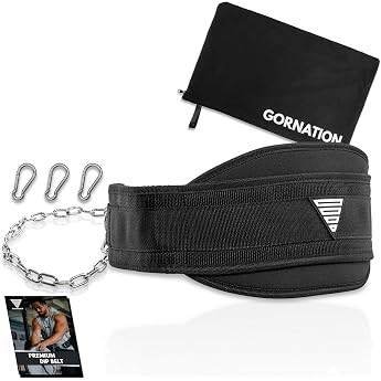 GORNATION Dip Belt Maximum Load 1000 kg, Attachment of Additional Weight for Fitness, Calisthenics &amp; Bodybuilding, Dip Belt f
