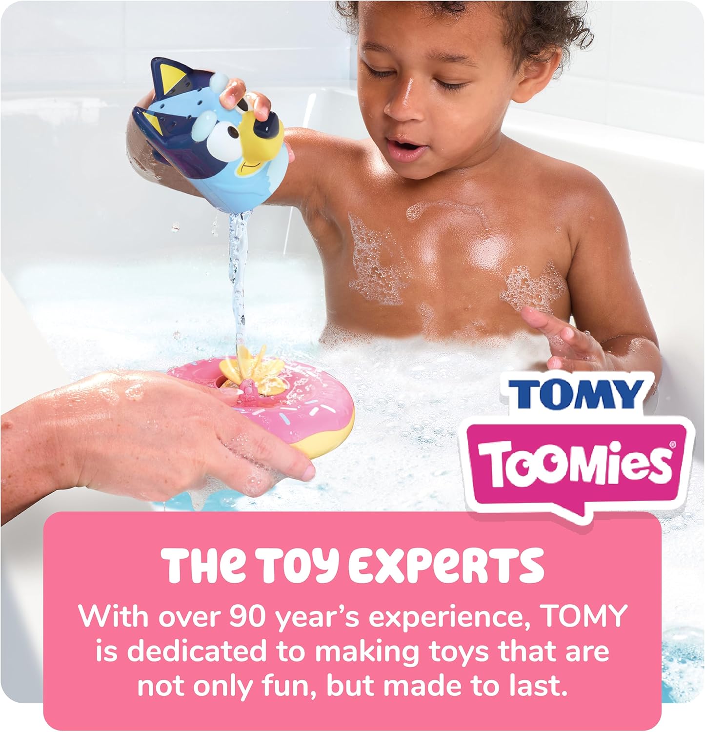 Tomy Toomies Bluey Bath Toys with Pourer and Water Wheel - Sensory Water Toys - Officially Licensed - 18+ Months
