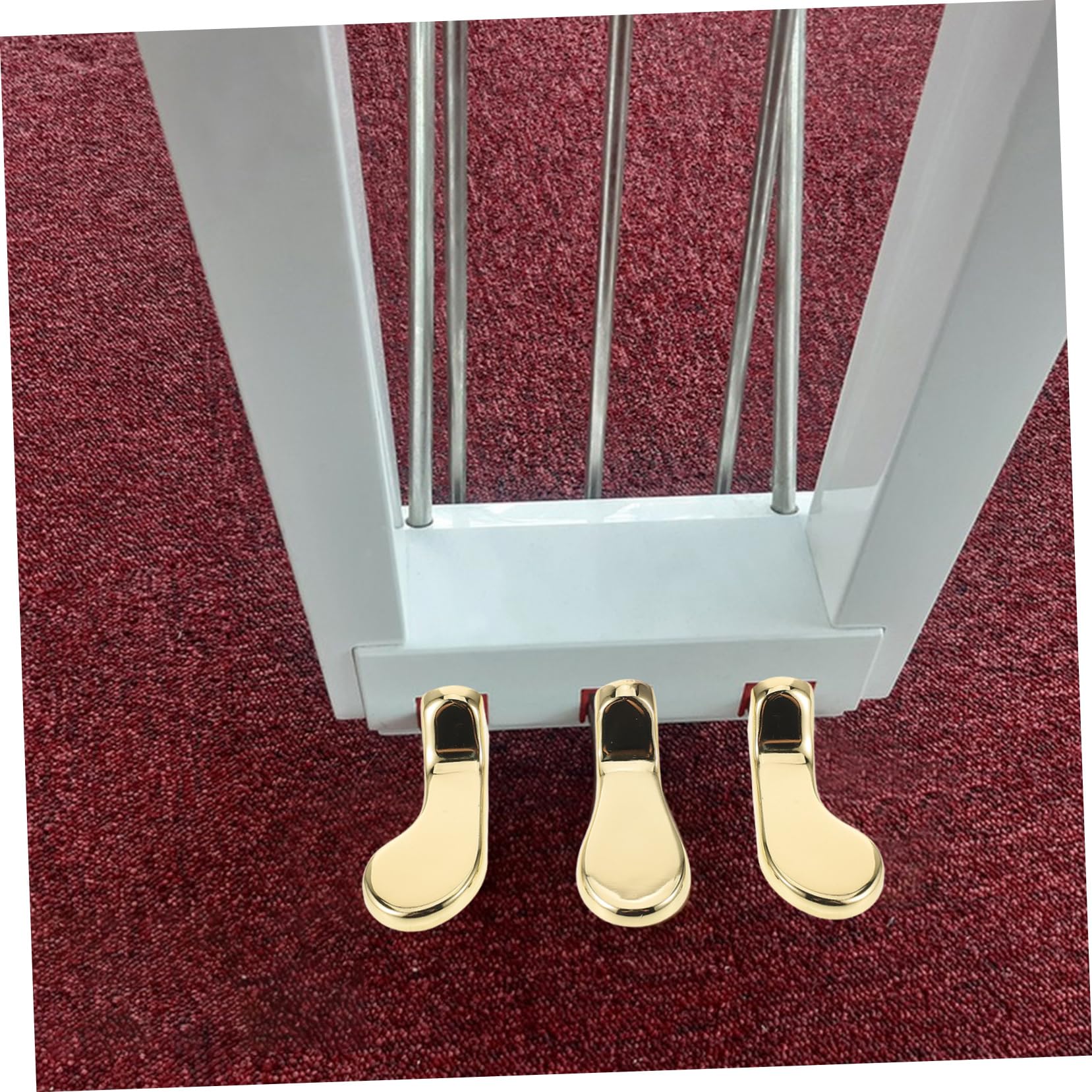 FRCOLOR Pedal de Sustain para Piano Vertical Metálico Dorado de Doble Orificio, Resistente al Desgaste y Compatible, Paquete de 3 Piezas para Músicos Profesionales