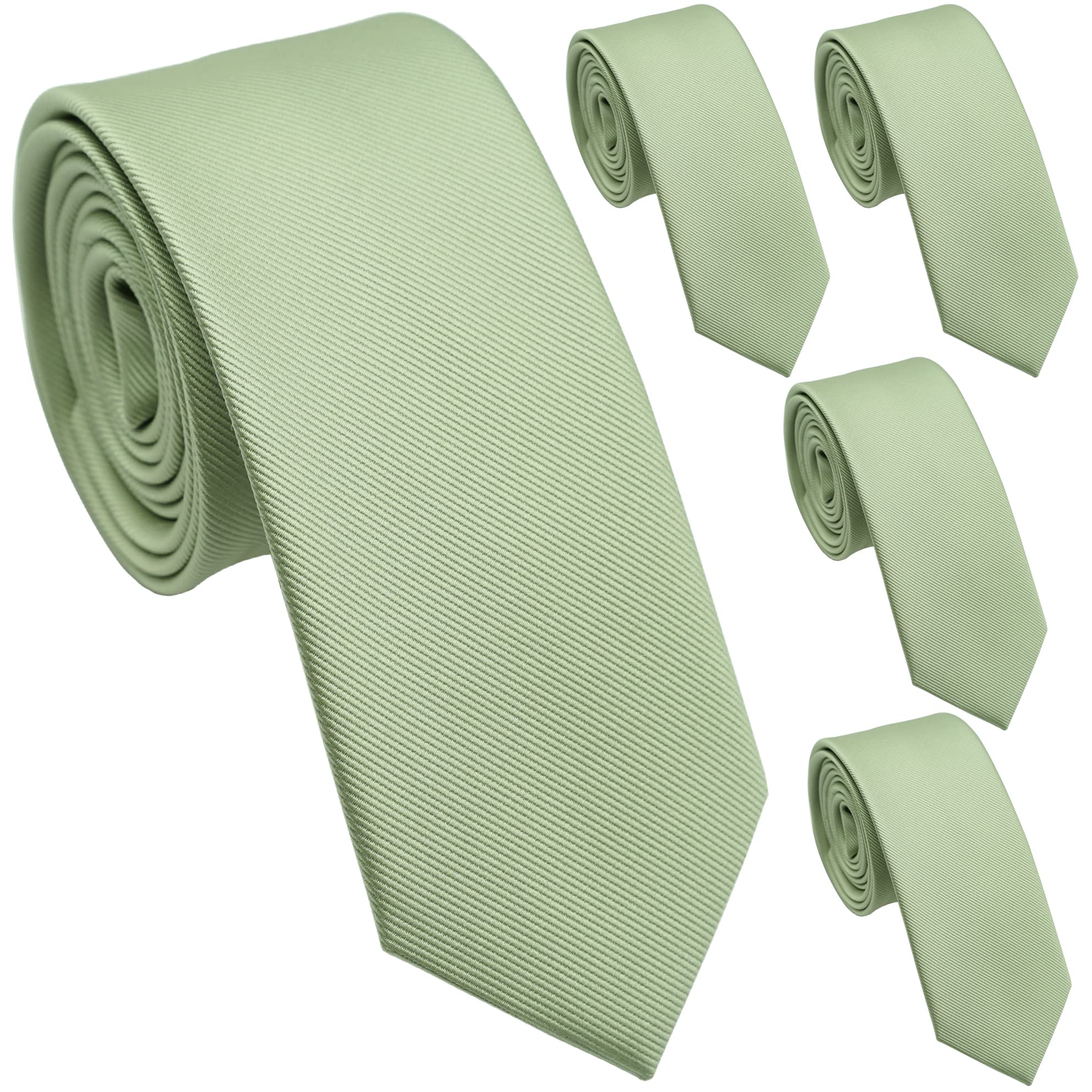 Skinny Ties for Men, 2.5-Inch Slim Neckties, Solid Color Packs