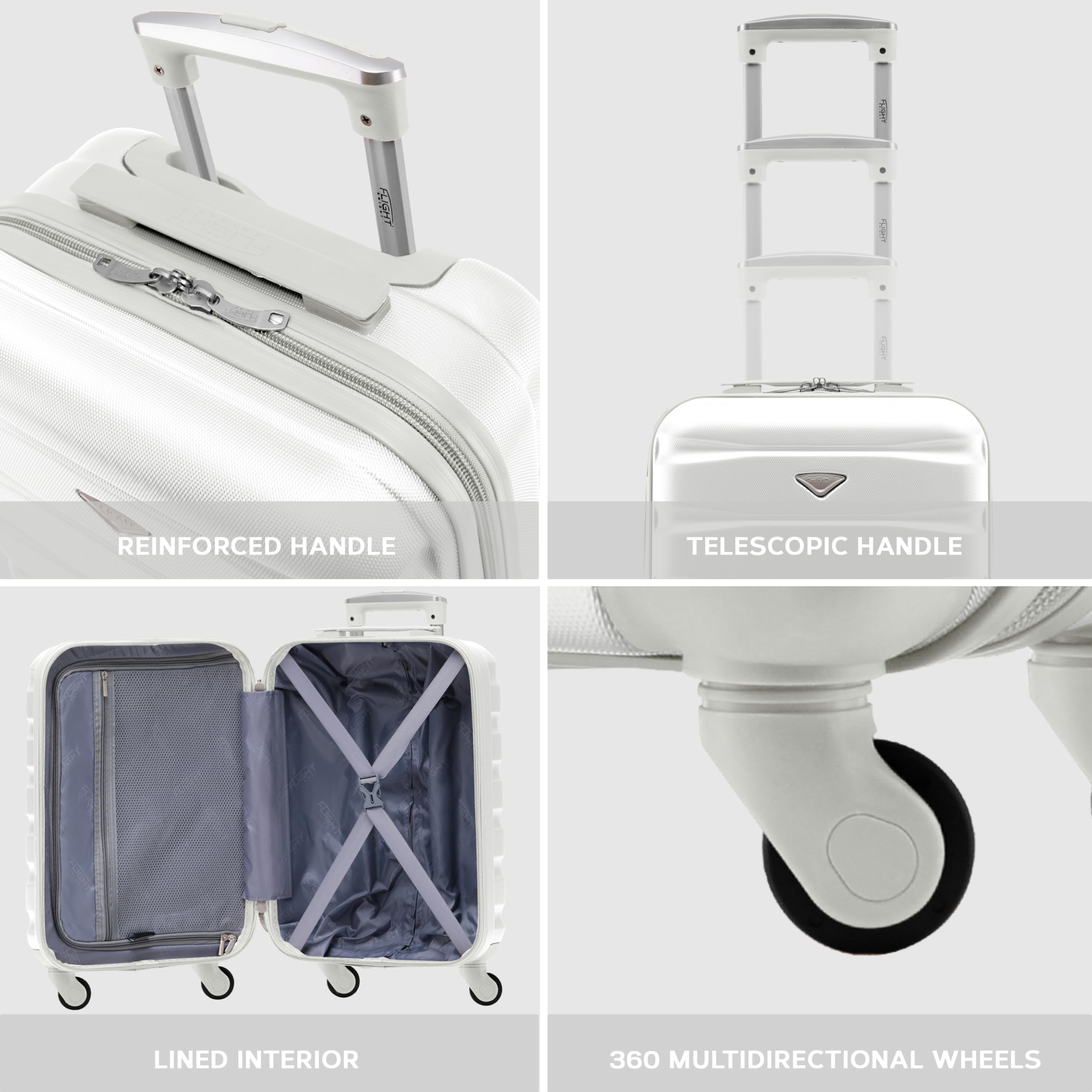 Flight Knight Cabin Suitcase 55x40x20 Ryanair Priority, EasyJet, Jet2 Lightweight Small Durable 4-Wheel Cabin Case, Carry-On for Over 60 Airlines, Hard Shell, 10kg Hand Luggage Bag (55 x 40 x 20 cm)