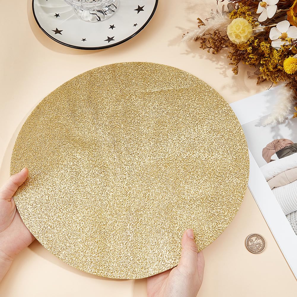 GORGECRAFT 16pz Tovagliette con Lamina D'Oro Tovagliette Da Tavolo Glitterate Tovagliette Rotonde In Rete Pressata 33cm Lussuose Tavolo Da Pranzo Centrotavola Feste Compleanno Matrimonio Natale Capoda