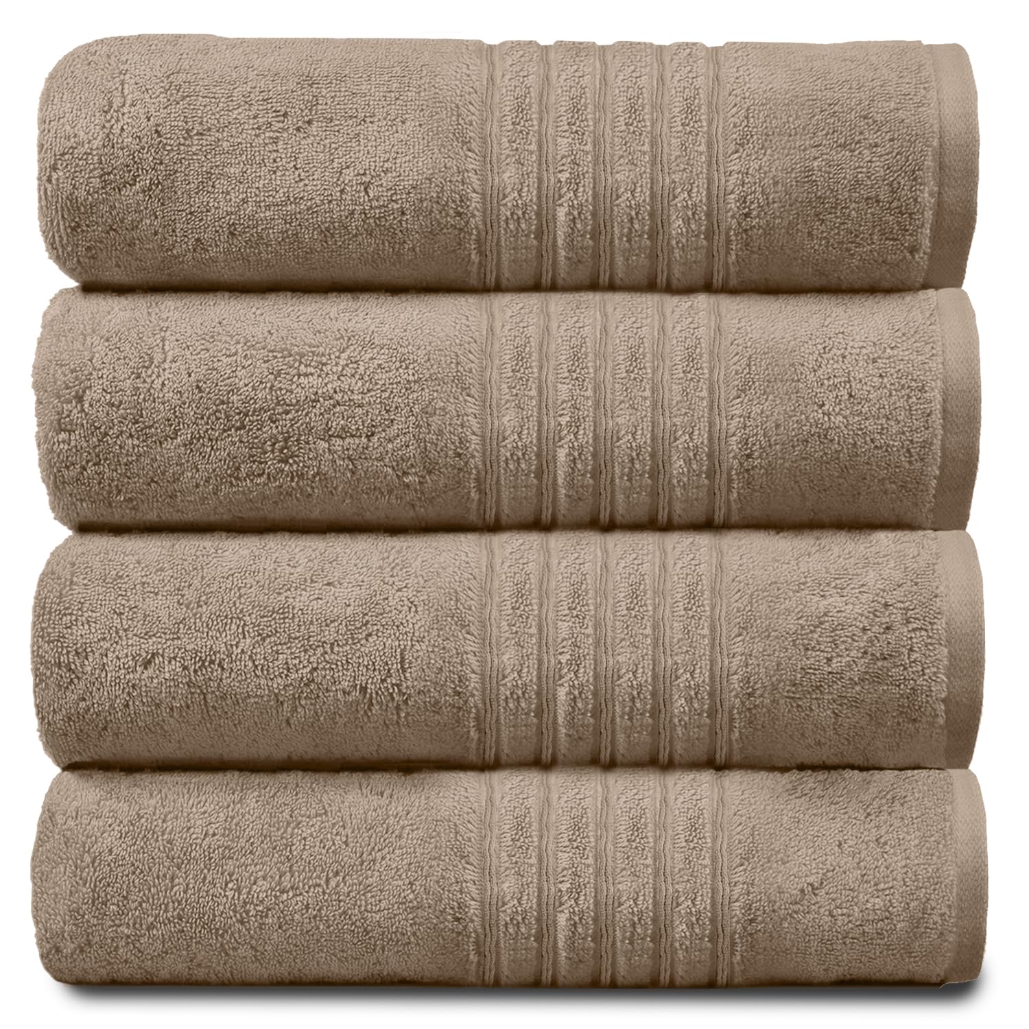 New Hampton Hand Towels, Ultra Soft Extra Absorbent Pack of 4 Luxury Towel Set, 100% Ringspun Cotton, Natural, 4PK