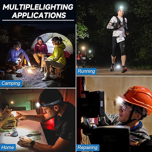 Miniatura 9 de NiaoChao Faro LED recargable, 99000 lúmenes lámpara de cabeza súper brillante (2)