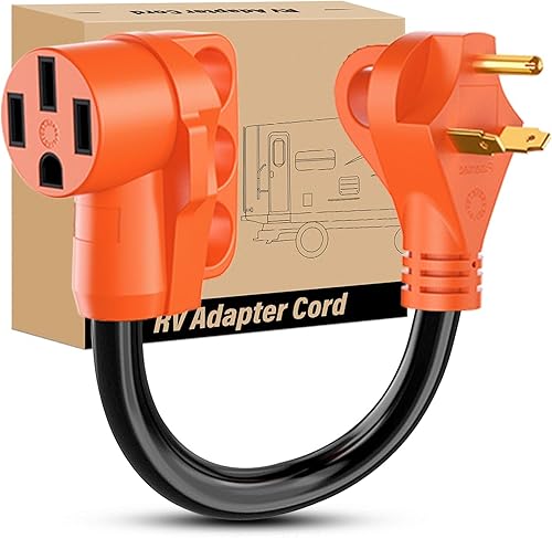 Nilight - 50032R Adaptador de enchufe RV de 18 pulgadas, 30 amperios a 50 amperios, adaptador eléctrico de Dogbone de alta resistencia con mango