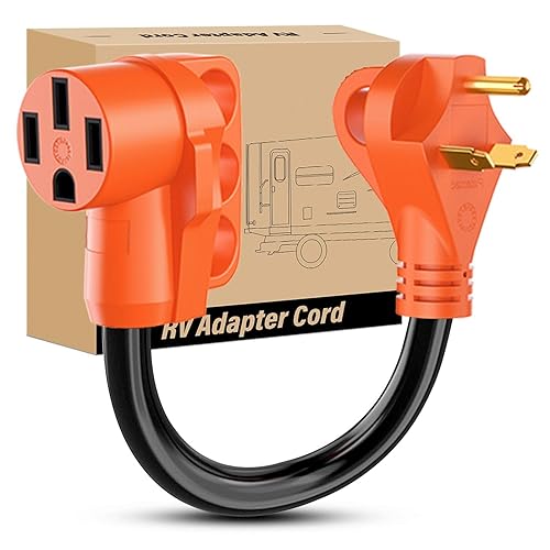 Miniatura 183 de Nilight - 50033R Adaptador de enchufe RV de 18 pulgadas, 50 amperios a 30 amperios, adaptador eléctrico de Dogbone de alta resistencia con mango 115G