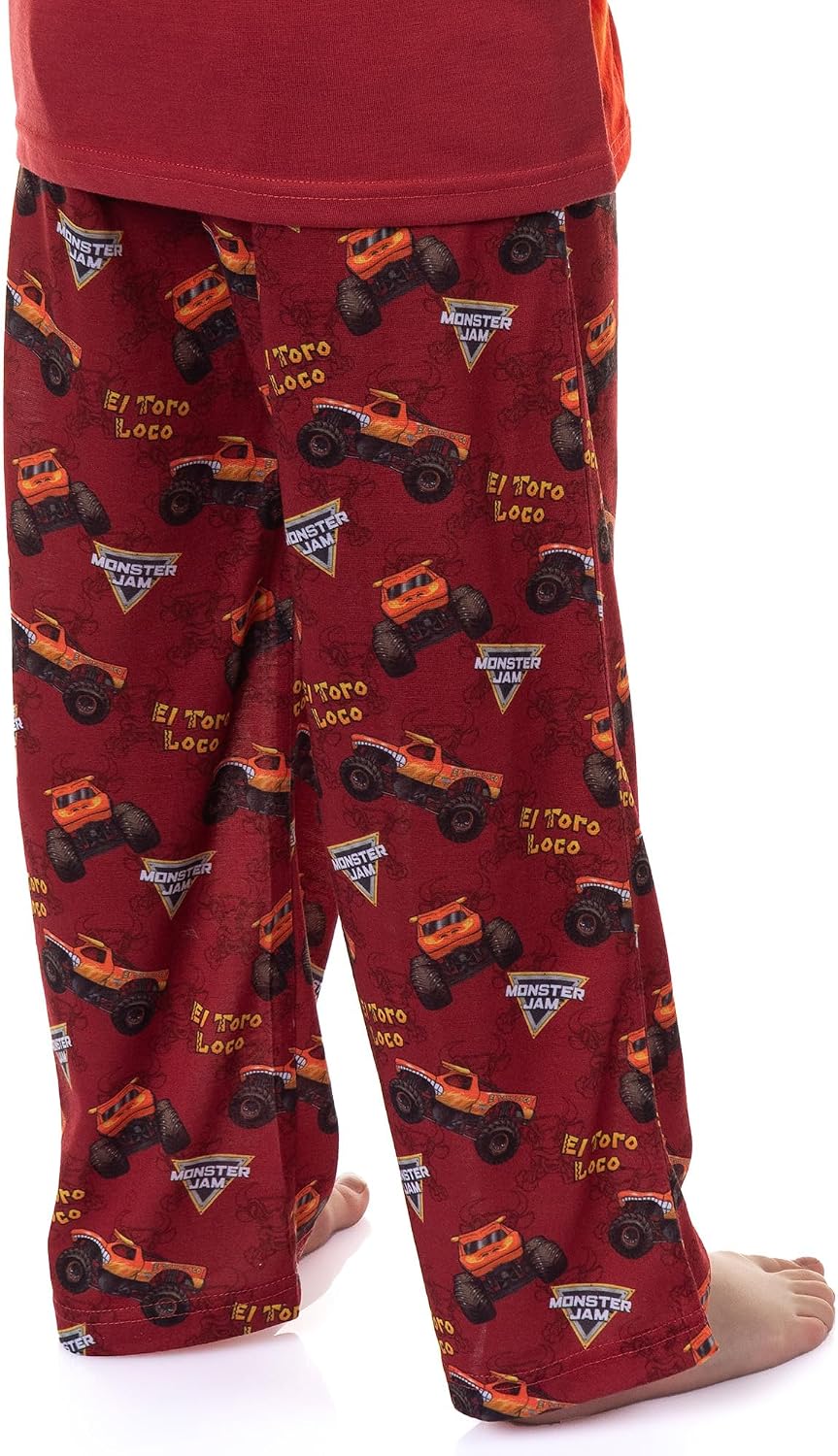 INTIMO Monster Jam Pajamas Boys' El Toro Loco Short Sleeve and Pants Sleep Set