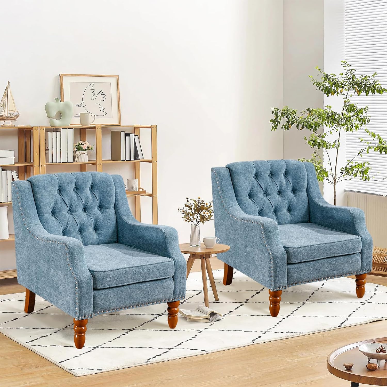 Amazon.com: Accent Chairs Set of 2, Mid Century Modern Single ...