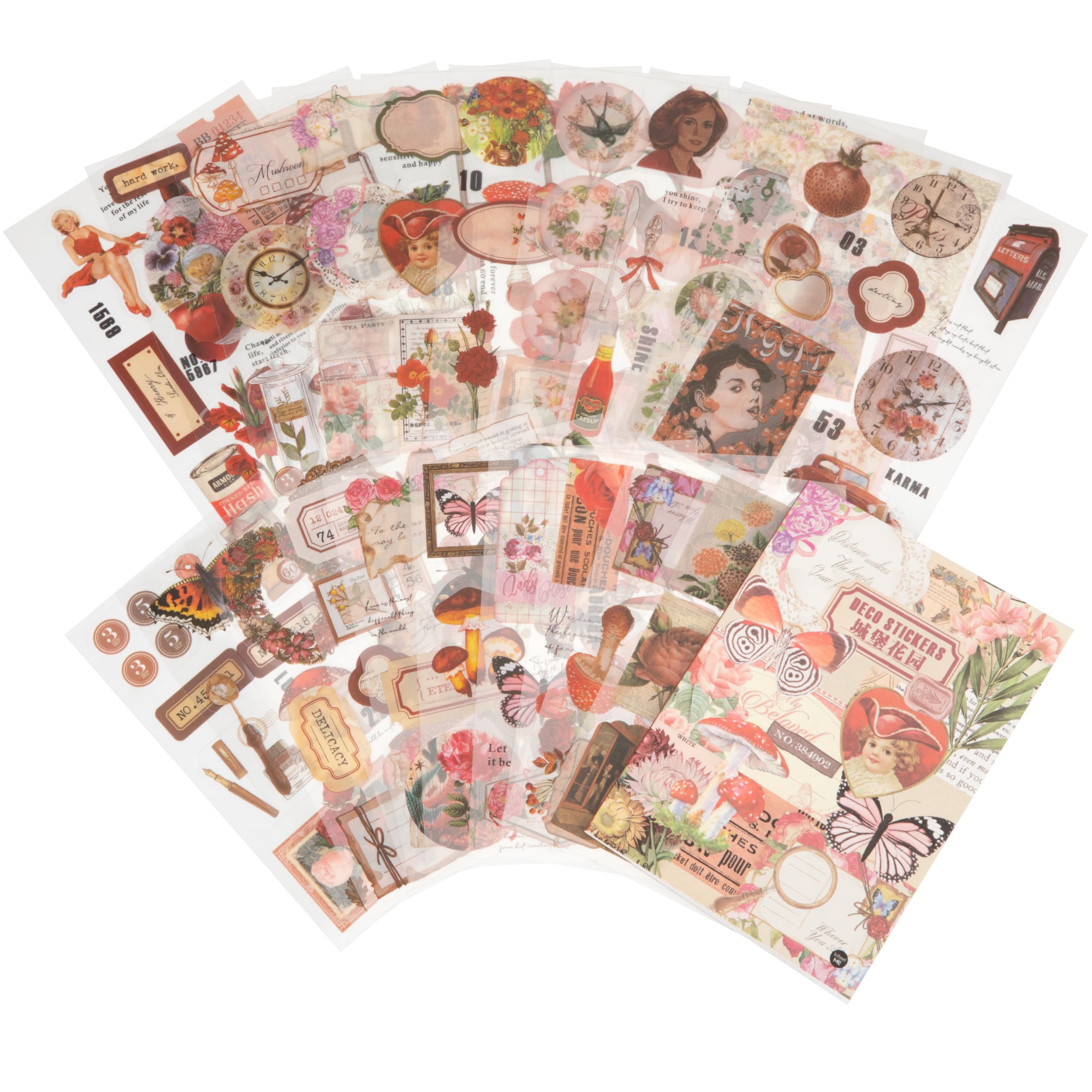 240 Adesivi In PET Per Scrapbooking - Set Lace Con Motivi Pizzo, Per Album Fotografico, Diario E Decorazione Regali