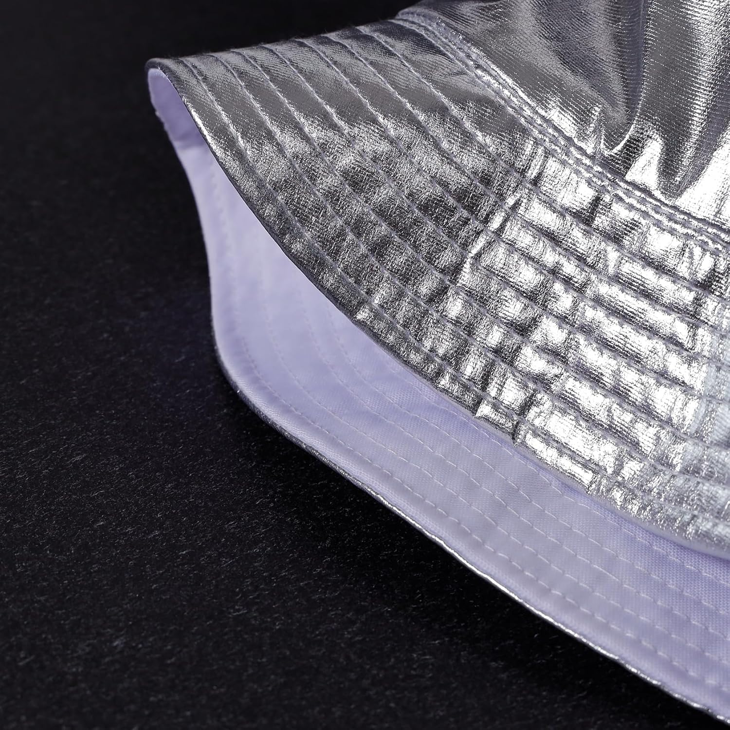 Unisex Metallic Bucket Hat Waterproof Holographic Bucket Hat Fishing Hat Trendy Hip Pop Sun Cap - Image 3